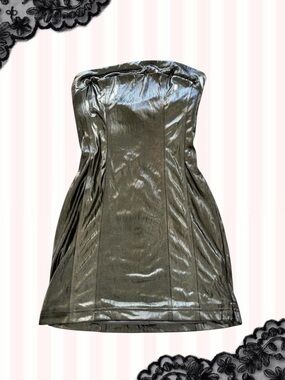 Urban Outfitters Strapless Shiny Metallic Bodycon Dress
